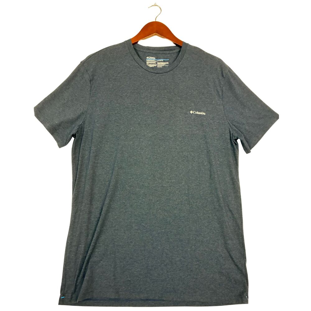 Columbia Sportswear Men's XL Blue Heather Crew Neck Short Sleeve Logo